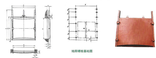 水渠明杆式铸铁闸门安装布置结构图